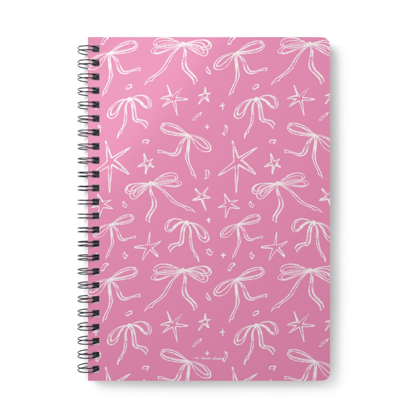 'Stars & Bows' Pink A5 Notebook