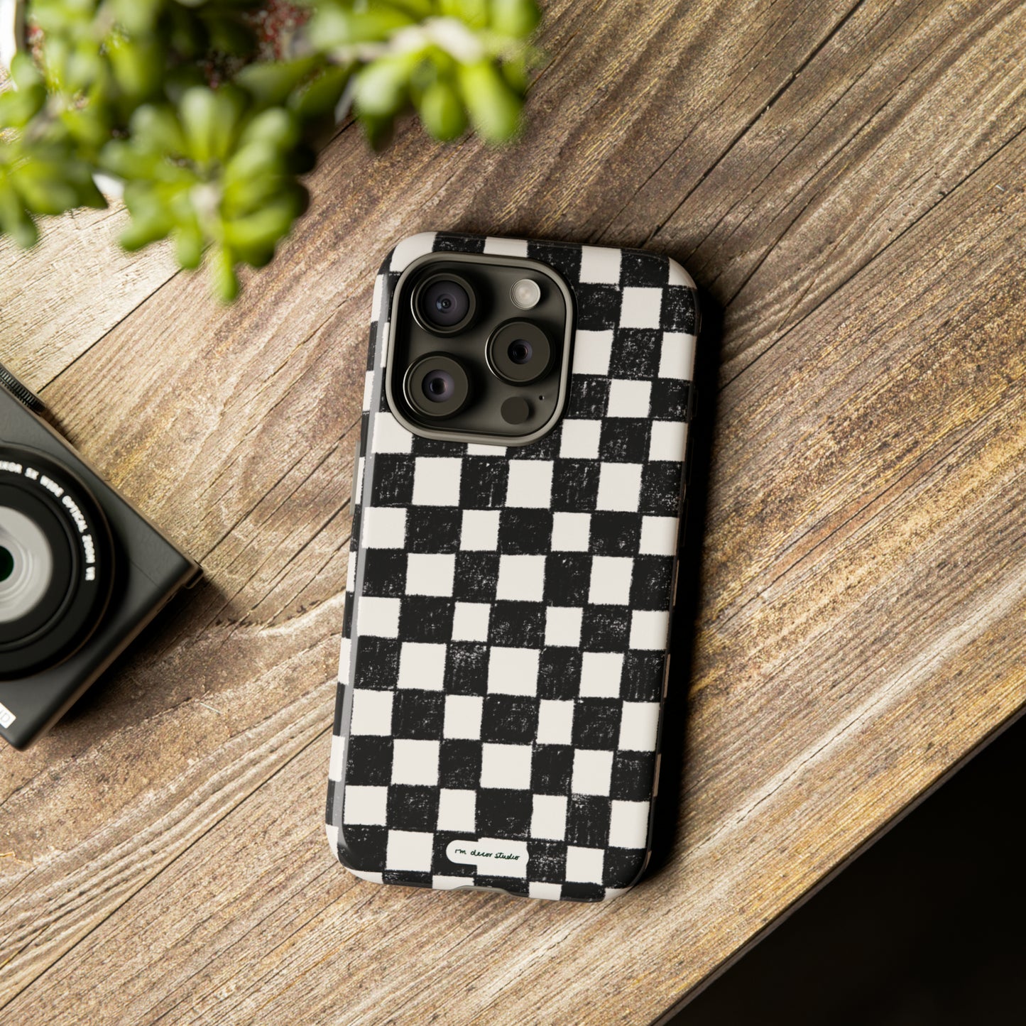 'Black Checkered' Double-Layered Protection Phone Case