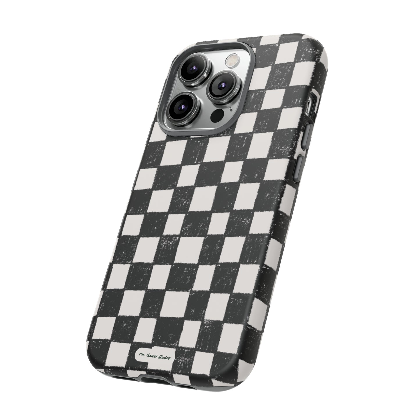 'Black Checkered' Double-Layered Protection Phone Case