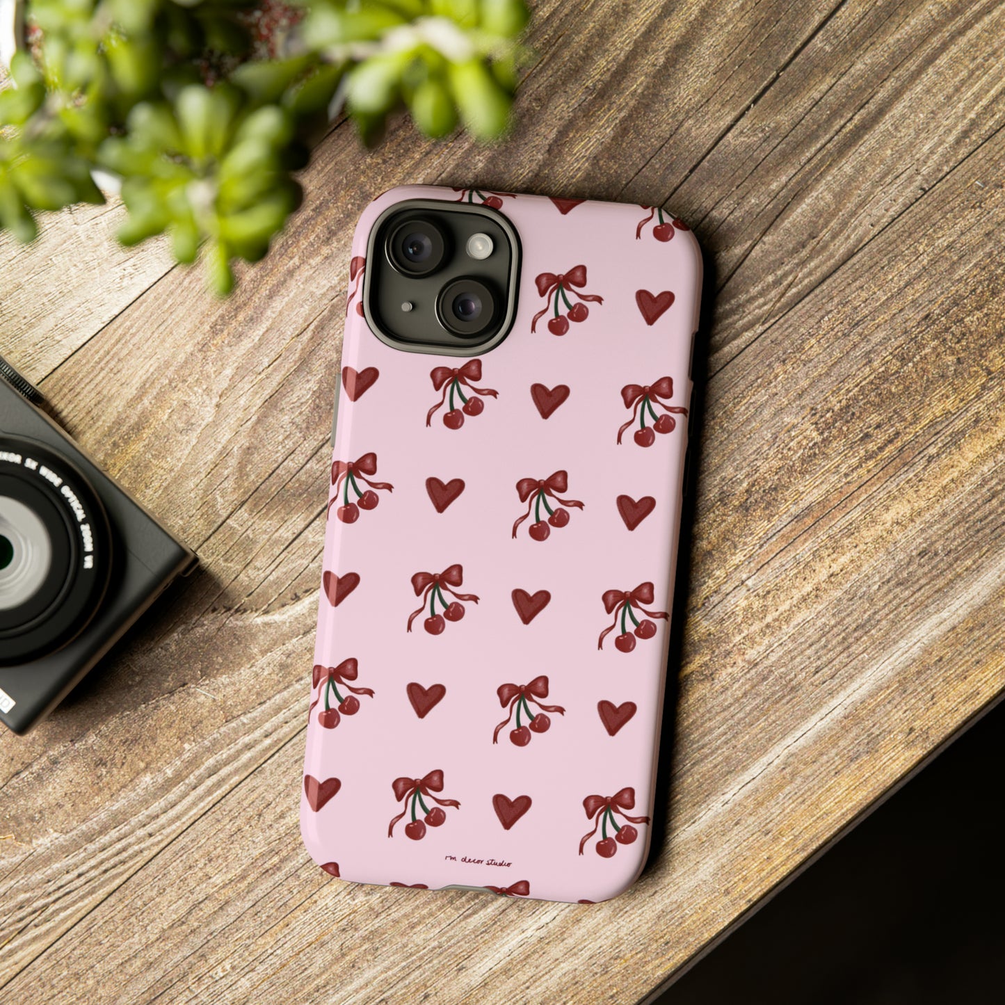 'Cherry Hearts' Double-Layered Protection Phone Case