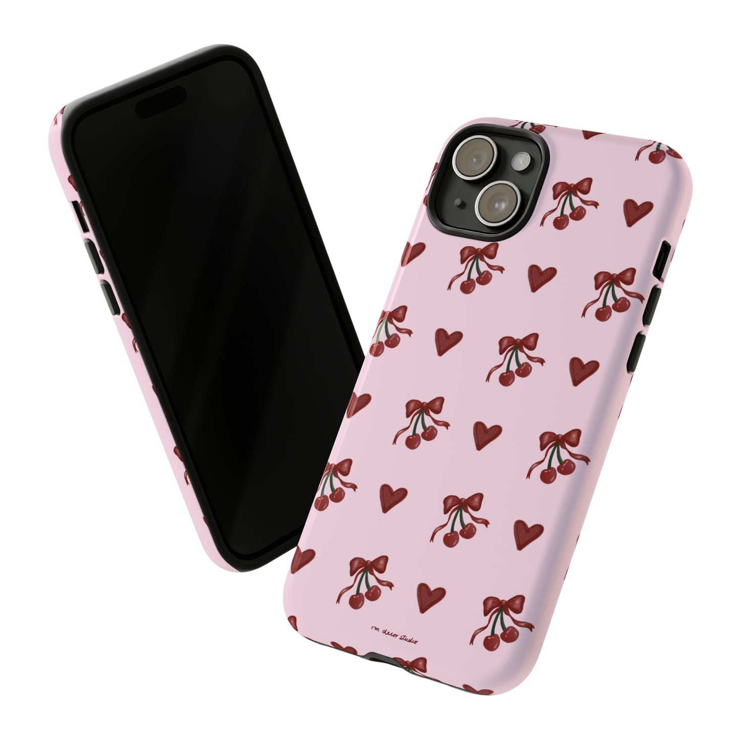 'Cherry Hearts' Double-Layered Protection Phone Case