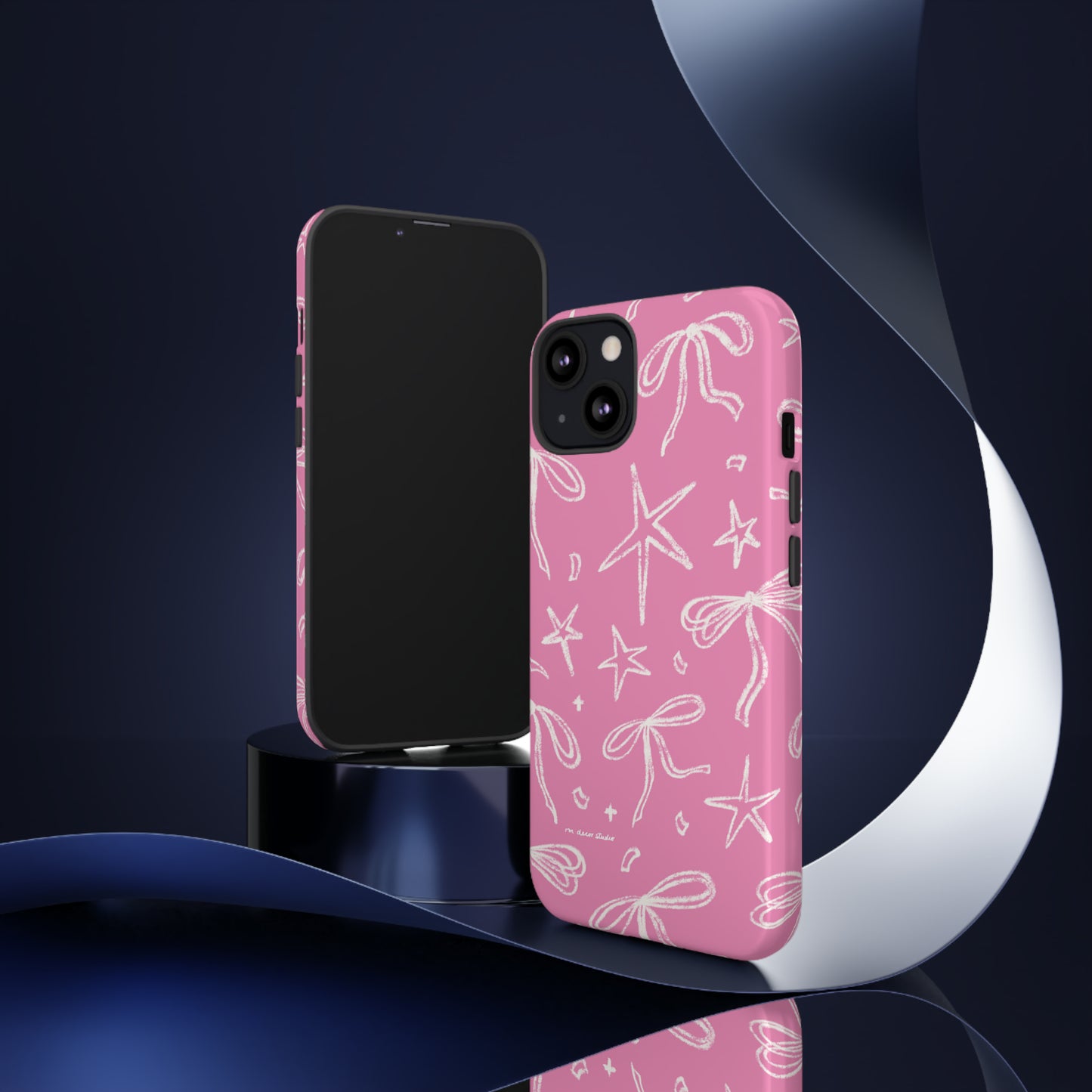 'Stars & Bows' Pink Double-Layered Protection Phone Case