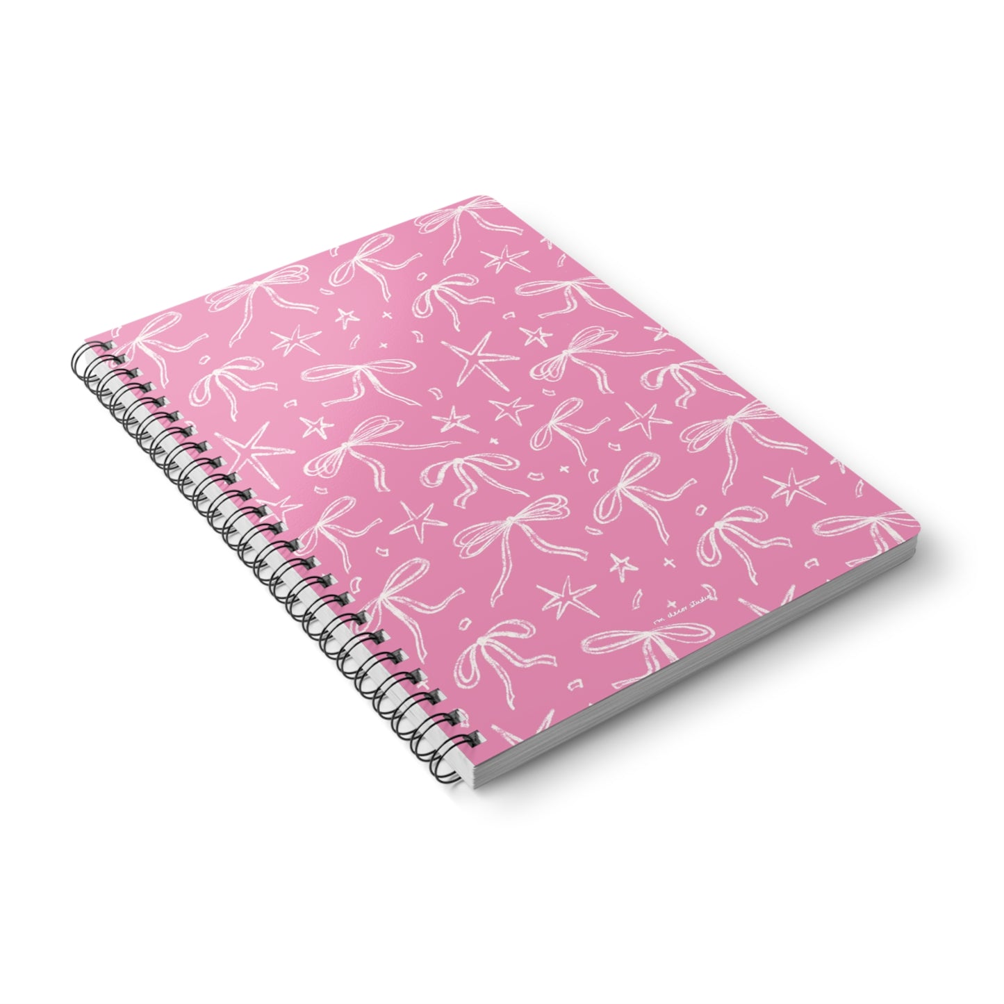 'Stars & Bows' Pink A5 Notebook