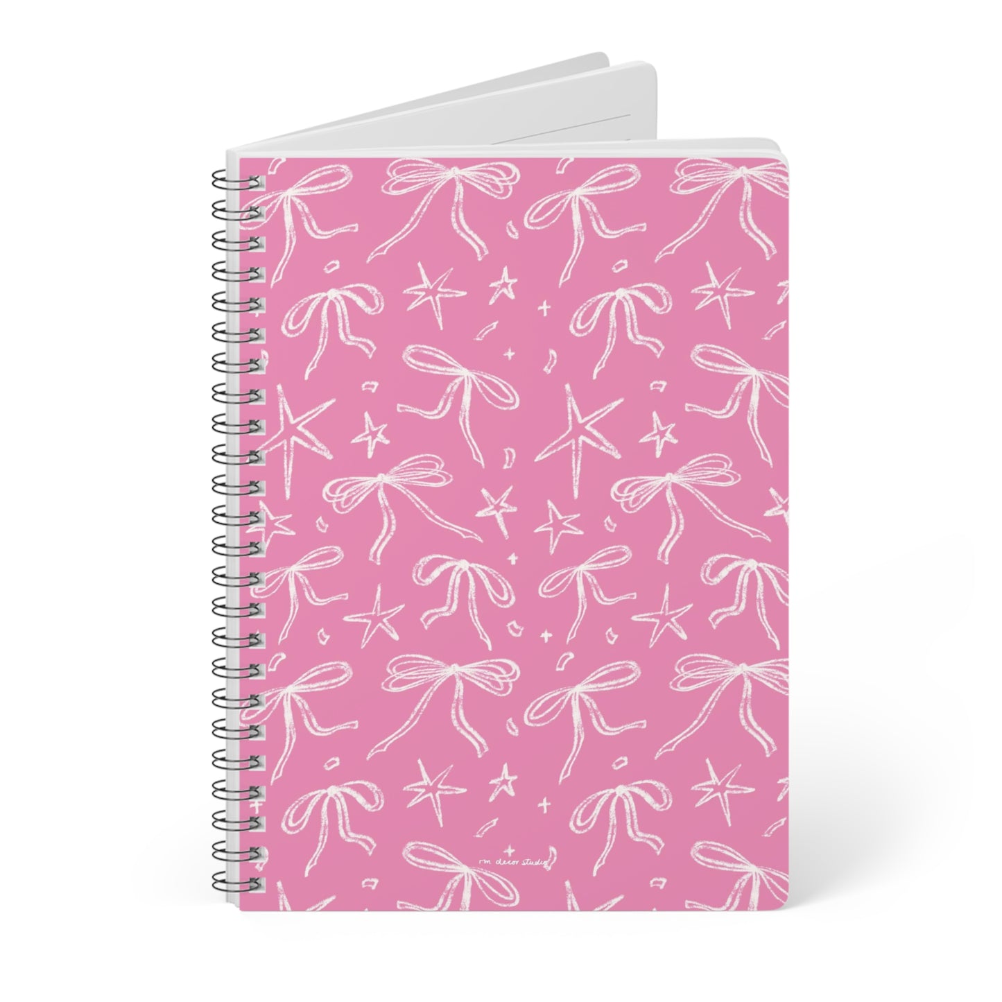 'Stars & Bows' Pink A5 Notebook