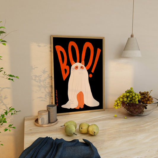 Boo Cat Art Print