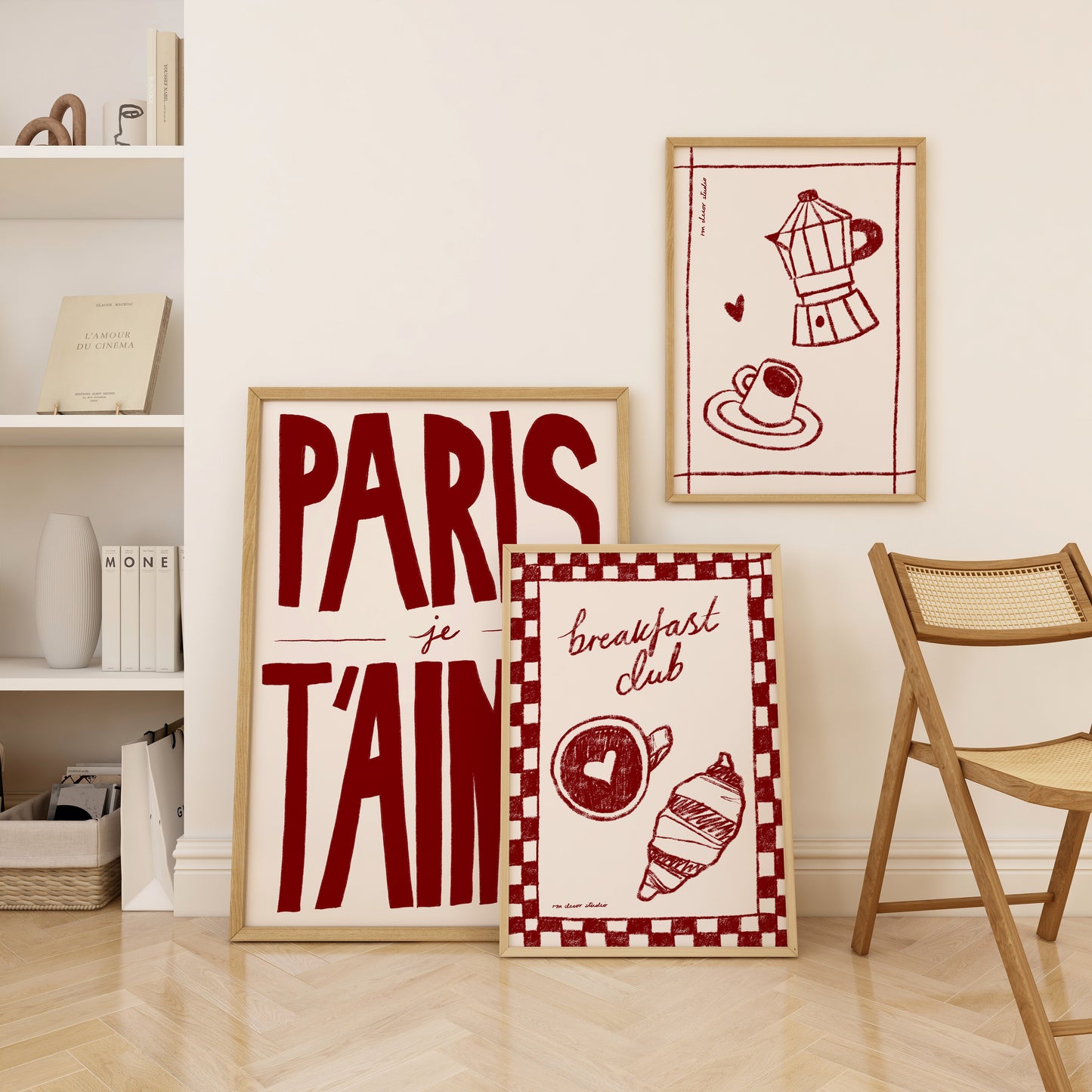 Burgundy Kitchen Set of 3 Prints