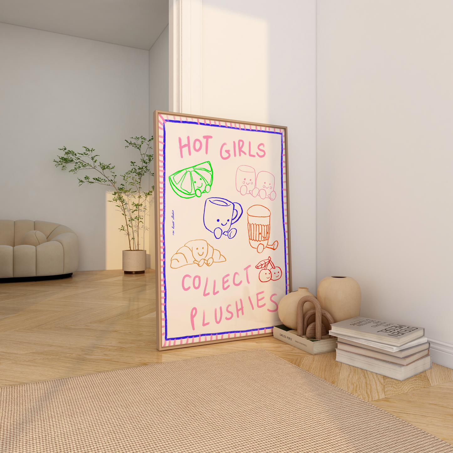 Hot Girls Collect Plushies Art Print