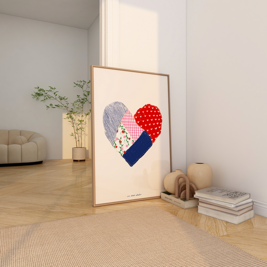 Patchwork Heart Print