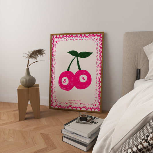 Pink Cherries Print