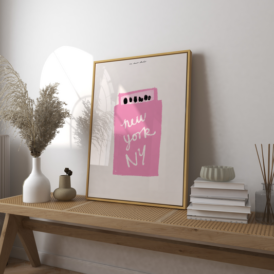 Pink New York Matchbox DIGITAL DOWNLOAD