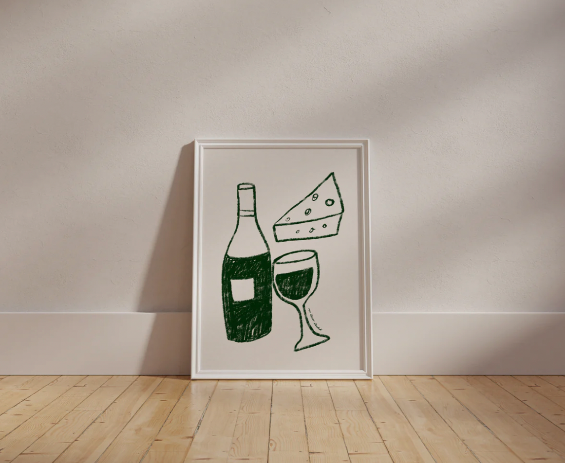 16x20inch Wine and Cheese DIGITAL DOWNLOAD