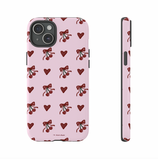 'Cherry Hearts' Double-Layered Protection Phone Case