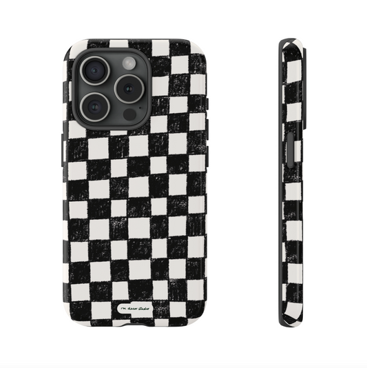 'Black Checkered' Double-Layered Protection Phone Case