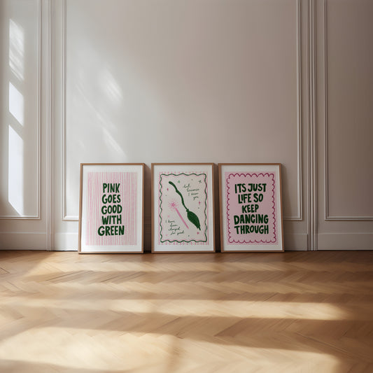 Glinda Elphaba Trio of 3 Art Prints