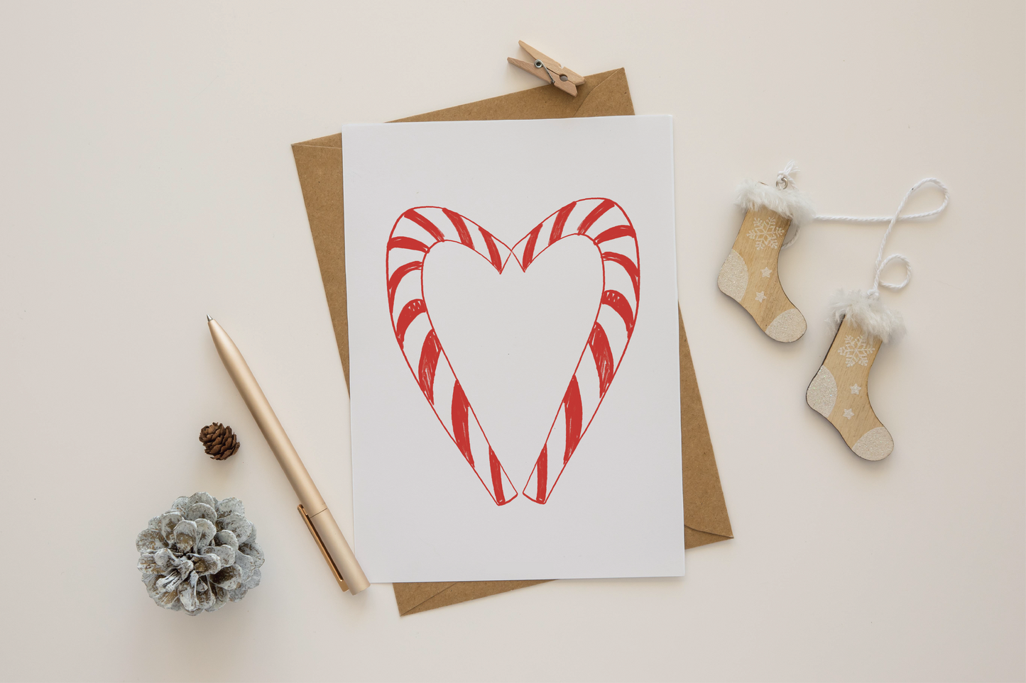 Candy Cane Christmas Card