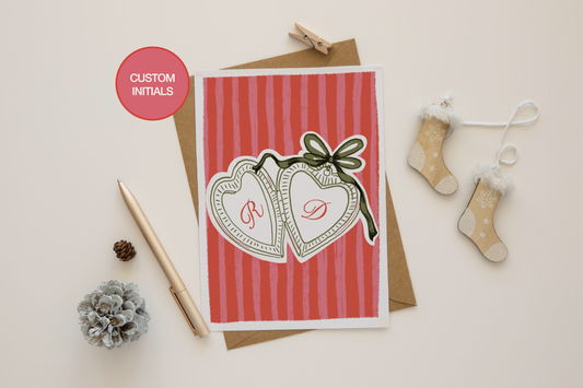 Custom Initials Christmas Card