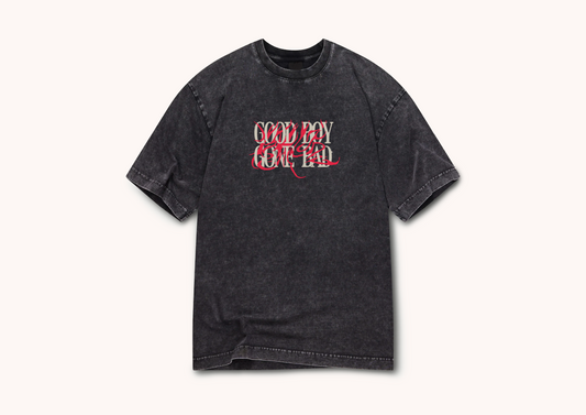 Good Boy Gone Bad Type Washed Oversized Tee