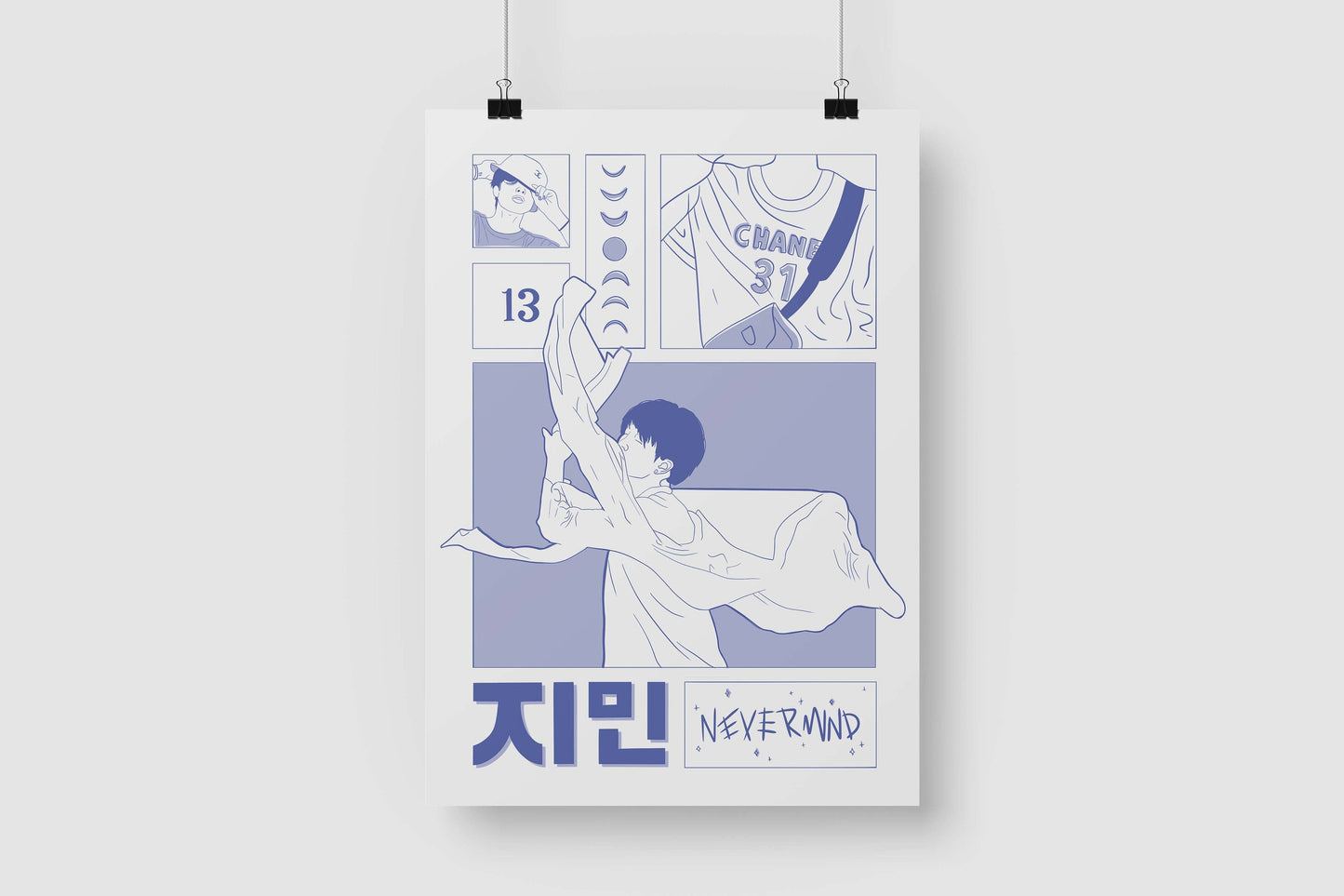 Bangtan Pack of 7 Illustration Art Prints (A6)