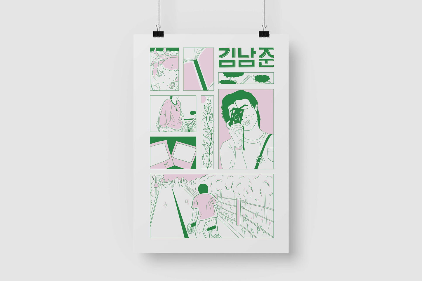 Bangtan Pack of 7 Illustration Art Prints (A6)