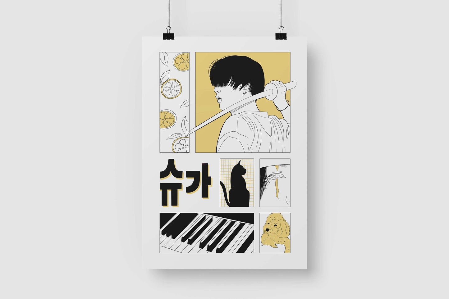 Bangtan Pack of 7 Illustration Art Prints (A6)