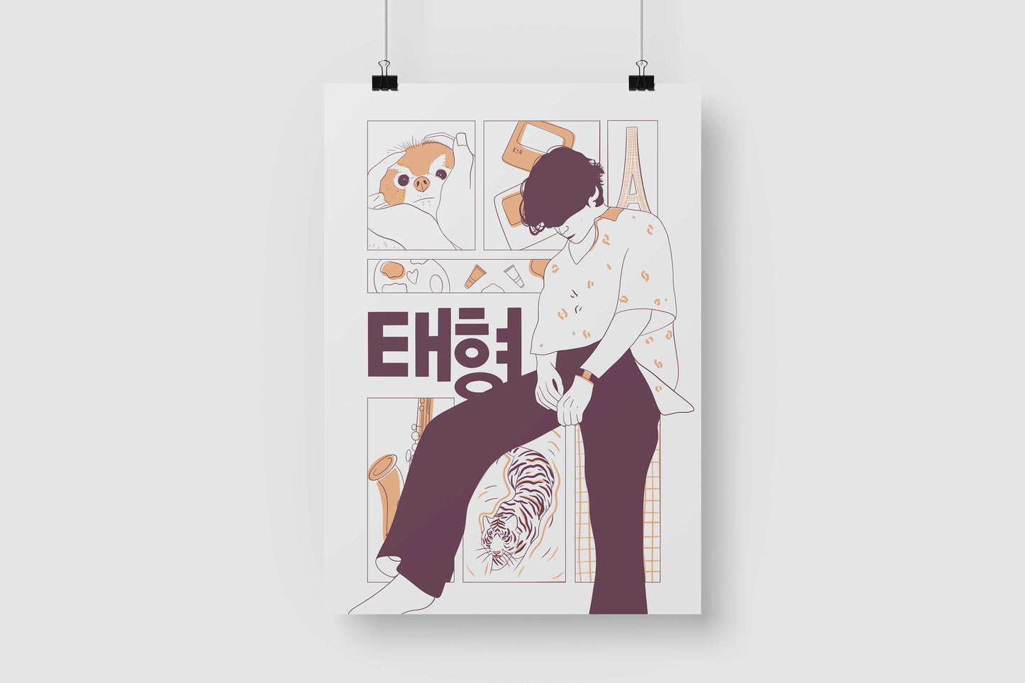 Bangtan Pack of 7 Illustration Art Prints (A6)