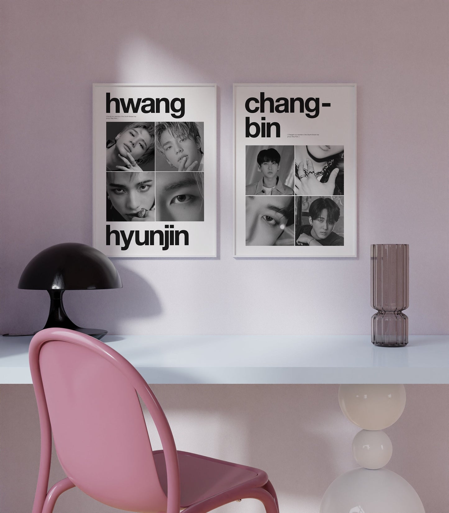 Stray Kids Minimalistic B&W Art Prints