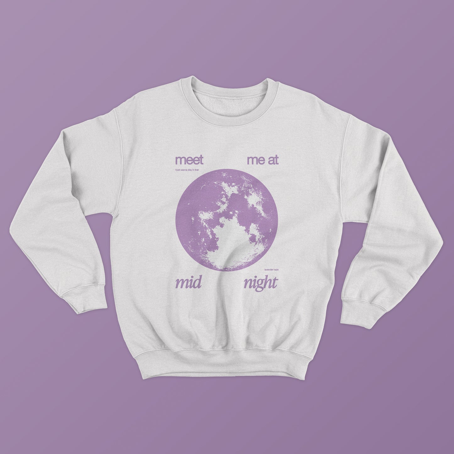 Taylor TS Lavender Haze Meet Me At Midnight Sweatshirt